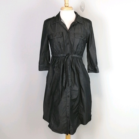 GAP Dresses Gap Black Chambray Shirtdress Poshmark